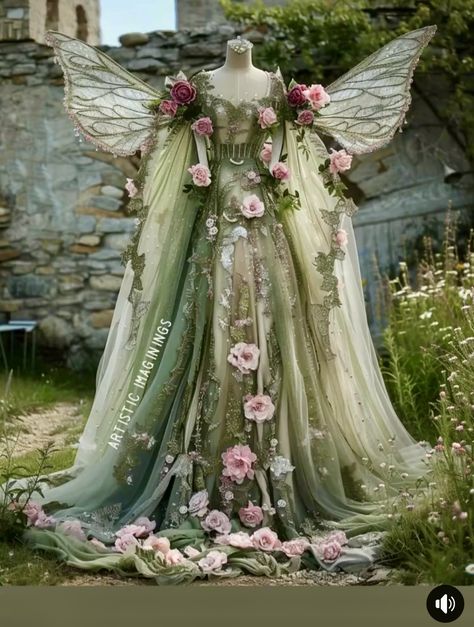 Faerie Wedding, Fairytale Fashion, Fairy Wedding, Fantasy Dresses, Fantasy Gowns, Wedding Aesthetic, Fairytale Dress, Fairy Costume, Fairy Wings