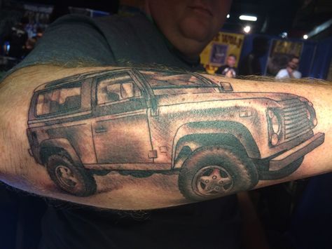 Land Rover Defender 90 SW Tattoo done by Megan Hoogland Defender Tattoo, Opportunity Rover, Land Defender, Science Tattoos, Curiosity Rover, Range Rover Classic, Land Rover Defender 90, Classic Tattoo, Face Tattoos