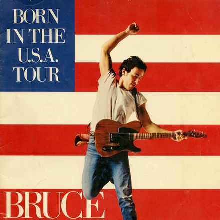 Born In The U.S.A. tour program- FONT IN USE BODONI Bruce Springsteen Albums, Born In The Usa, Papa Roach, Van Morrison, Goin Down, E Street Band, We Will Rock You, Lionel Richie, Rock N’roll