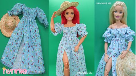 Barbie Dresses Diy, Dress For Dolls Diy, How To Make Doll Dress, How To Make A Barbie Dress, Homemade Barbie Clothes, Barbie Diy Clothes, Diy Barbie Stuff, Barbie Clothes Diy, Bratz Dress