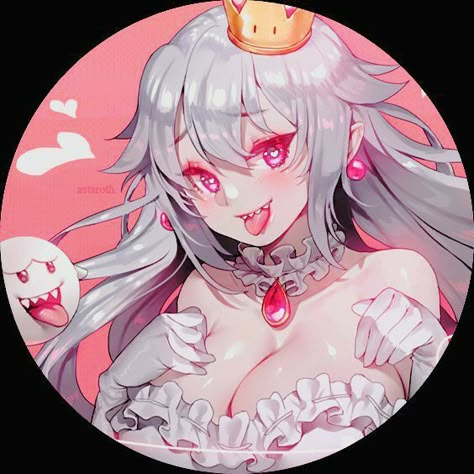 Princess Boo Icon, Booette Pfp, Queen Boo Pfp, Booette Icon, Queen Boo, Princess Boo, King Boo, Super Mario Art, Mario Art