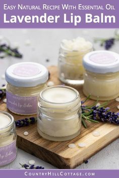 Wax Packaging, Lavender Lip Balm, Balm Packaging, Sugar Wax Recipe, Homemade Lip Balm Recipe, Lip Balm Recipe, Diy Lip Balm Recipes, Diy Lavender, Balm Recipe