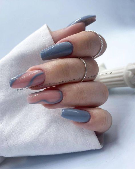 Blue Ballerina Nails, Ballerina Nails, Blue Nails, Nails Inspiration, Gel Nails, Acrylic Nails, Manicure, Nail Designs, Nail Art