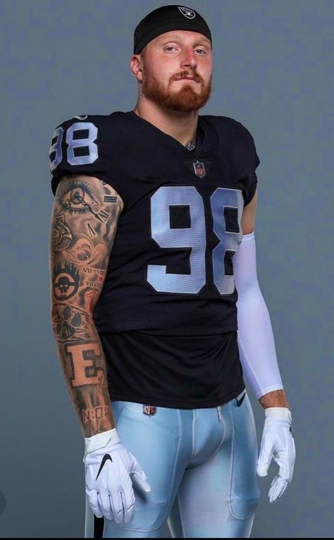 Max Crosby, Raiders Tattoos, Oakland Raiders Wallpapers, Maxx Crosby, Raiders Stuff, Raiders Baby, Eastern Michigan, Mackinaw City, Nfl Football Players