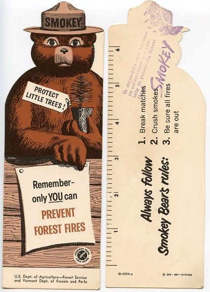 Smokey Forest, Smoky Bear, Bear Bookmark, Smokey The Bear, Smokey Bear, Journaling Collage, Smokey The Bears, Park Forest, Junk Journal Printables