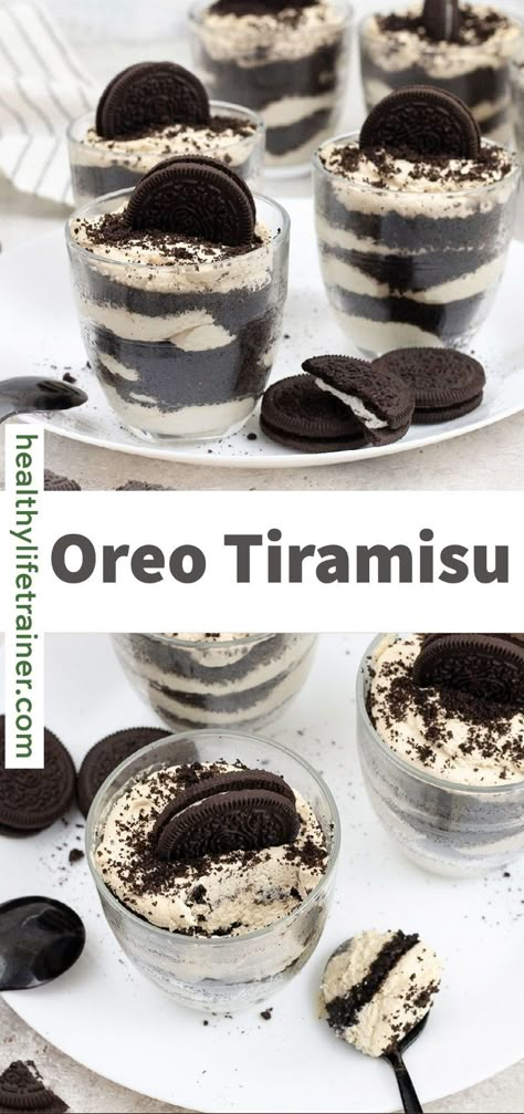 This no-bake Oreo Tiramisu is a delightful take on the classic tiramisu, and it is a sweet, creamy, and delectable dessert that is quick and easy to make. #oreotiramisu #easytiramisu Tiramisu Recipe With Cream Cheese, Oreo Tiramisu, Tiramisu Oreo, No Bake Oreo Dessert, Dessert For 2, 21 Day Fix Desserts, Tiramisu Recipes, Ladies Tea Party, Wedding Shower Brunch