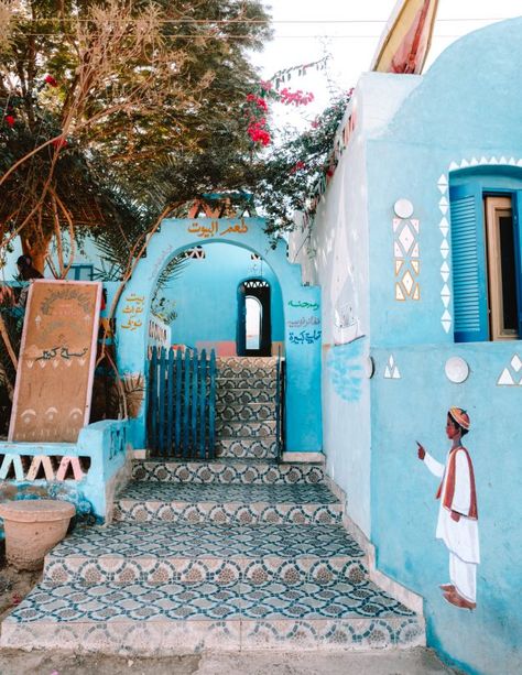 Visit the Colorful Nubian Villages in Egypt   | Nubian Village | Egypt | Aswan | colorful village | #nubian #village #egypt #aswan Egypt Aswan, Nubian Village, Colorful Village, شرم الشيخ, Visit Egypt, Egypt Travel, I Want To Travel, Down South, Africa Travel