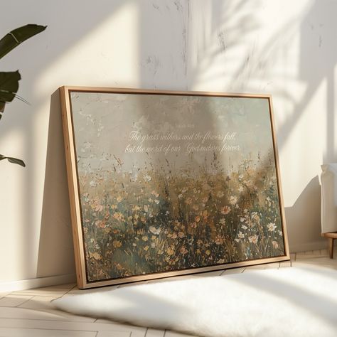 Finding peace and inspiration in the timeless words of scripture, beautifully captured in this serene meadow artwork. Link in my bio. #ʙɪʙʟᴇᴠᴇʀsᴇ #christianwall #christianwallart #christiandecor #walldecor #wallart Scripture Wall Decor, Bible Verse Decor, Apt Decor, Bible Verse Wall Decor, Christian Art Print, Bible Wall Art, Christian Artwork, Christian Prints, Christian Posters