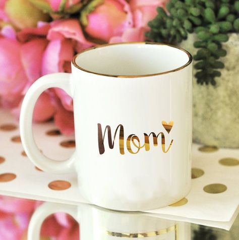 Etsy Mom Mug Sublimacion Ideas, Diy Gifts For Mom, Mom Coffee Mug, Diy Mothers Day Gifts, Gold Vinyl, Mother's Day Mugs, Mother's Day Diy, Mom Coffee, Mom Mug