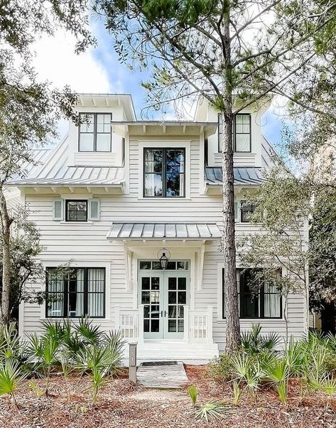 Coastal Farmhouse Exterior, Downsizing House, Julie Blanner, Holly House, Cottage Retreat, Cottage Decorating, Stone Walkway, House Cottage, Cottage Cabin