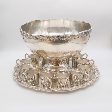 Crystal Punch Bowl Decorating Ideas, Bowl Reference, Silver Bowl, Punch Bowls, Christmas Favorites, Fruit Punch, Punch Bowl, Bowl, Crystals