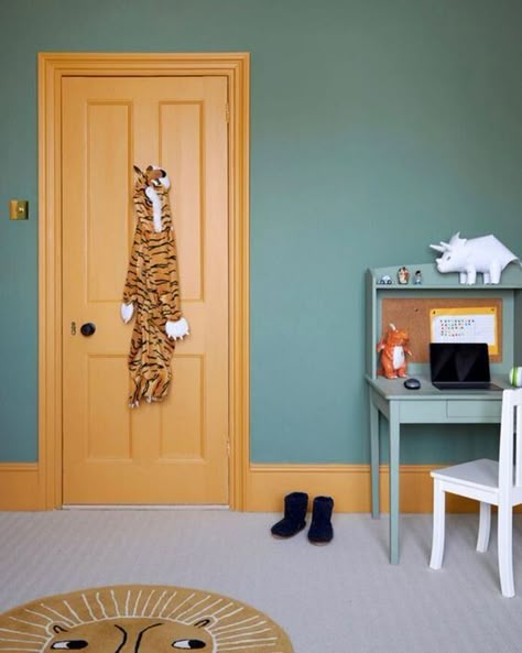 Using a vibrant colour only on the woodwork only makes this an enjoyable, fun room, without the colour being overbearing. Bedroom design by Fiona Duke Interiors. Kids Bedroom Accessories, Kids Rooms Inspo, Cool Kids Bedrooms, Big Boy Bedrooms, Colorful Kids Room, Child Bedroom, Kids Bedroom Inspiration, Childrens Bedroom, Boys Bedroom Ideas