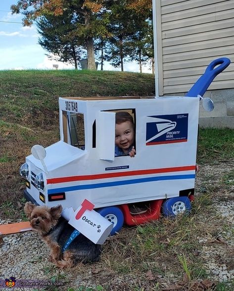 Mail Carrier Costume, Halloween Mail, Old Mailbox, Diy Mail, Signed Sealed Delivered, Mail Truck, Homemade Costume, Going Postal, Costume Works