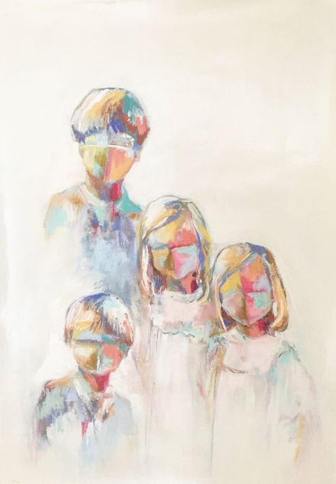 Abstract Family Portrait, Portraits Abstract, Family Portrait Painting, Abstract Portraits, Statement Artwork, Impressionism Art, Shades Of Gray, Abstract Portrait, Oil Painting Abstract