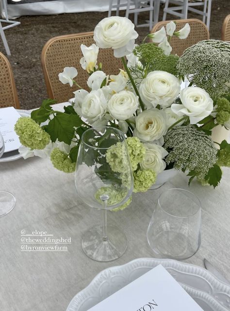 White And Green Floral Bouquets, French Floral Wedding, Green And White Bouquets, Dark Green Wedding Florals, White And Green Hydrangea Wedding, French Country Side Wedding, Green Toile Wedding, January Engagement Party, Green And White Wedding Florals