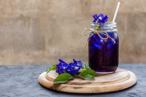 Butterfly pea blues: Taiwan officials warn against consumption of plant but permit colouring use Bunga Telang, Butterfly Pea Tea, Butterfly Pea Flower Tea, Natural Food Coloring, Perfect Cup Of Tea, Butterfly Pea Flower, Butterfly Pea, Pea Flower, Fruit Tea