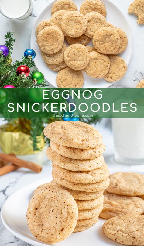 Eggnog Snickerdoodles, Fodmap Desserts, Christmas Cookie Tray, Snickerdoodles Recipe, Fructose Malabsorption, Holiday Eggnog, Eggnog Cookies, Holiday Baking List, Cookies Light