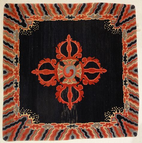 Small Antique Tibetan Rug Tibetan Carpet, Tibetan Rug, Santa Barbara Design, Tibetan Rugs, Carpet Design, Santa Barbara, Antique Rugs, Halloween Wreath, Meditation