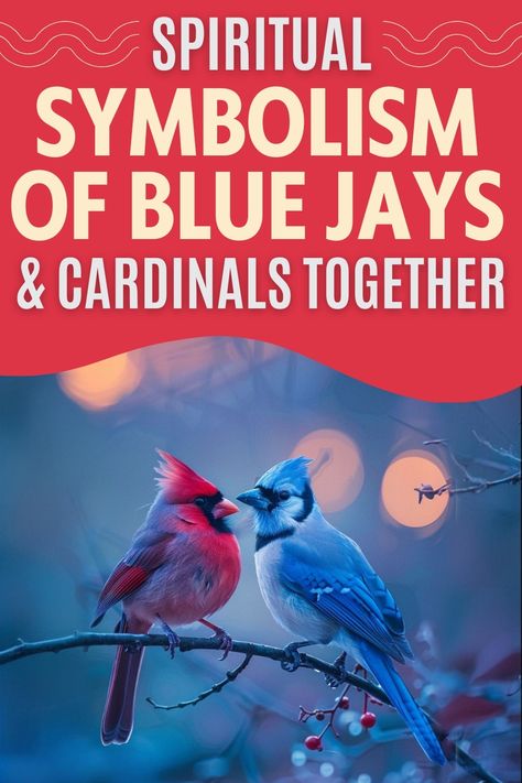 Blue Jays & Cardinals Meaning Cardinal Feather Meaning, Blue Jay And Cardinal, Blue Jay Meaning, Cardinal And Blue Jay, Cardinal Symbolism, Bird Symbolism, Blue Jay Tattoo, Jay Tattoo, Nature Poems