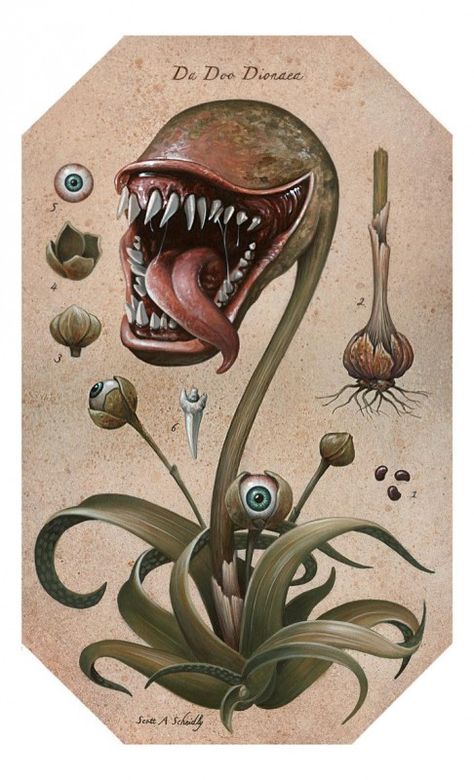 Plant Monster, Little Shop Of Horrors, Strange Things, Carnivorous Plants, Creepy Art, Monster Art, Creature Concept, Creature Design, Horror Art