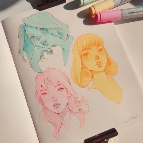 Sketchbook Layout, New Sketchbook, Copic Marker Art, Sketchbook Tour, My Sketchbook, Arte Inspo, Arte Sketchbook, Sketchbook Inspiration, Marker Art