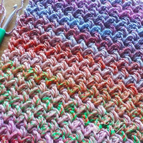 Mini Bean Stitch, Hooked By Robin, Two Two, Bean Stitch, Crochet Blanket Afghan, Baby Afghan Crochet, Crochet Dishcloths, Crochet Lessons, Baby Hats Knitting