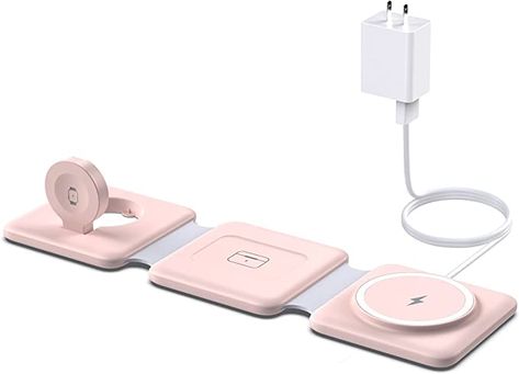 Charging Station for Apple Multiple Devices - 3 in 1 Magnetic Foldable Wireless Charger Dock - Travel Charging Pad for iPhone 14 13 12 Pro Max Plus Watch & Airpods Apple Watch Nike, Apple Watch Iphone, Samsung Galaxy Phones, Apple Watch Sport, Charger Station, Magnetic Charger, Charger Stand, Watch Charger, Charging Pad