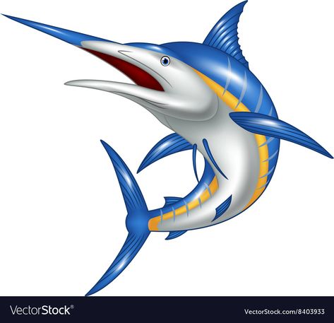 Fish Clip Art, Blue Marlin Fish, Animale Marine, Fish Sketch, Fish Cartoon, Pesca In Mare, Boat Vector, Marlin Fish, Bass Fishing Shirts