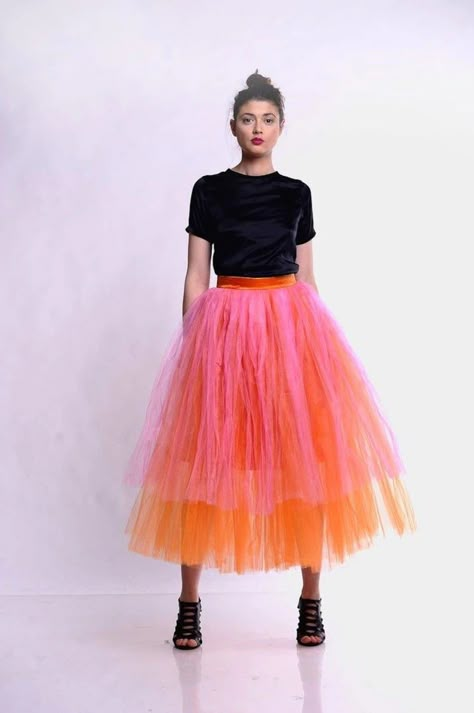 Tulle Skirts Outfit, Tule Rok, Gonna In Tulle, Pink Tulle Skirt, Skirt Tulle, Multicolor Skirt, Tulle Skirts, Frou Frou, Pink Tulle