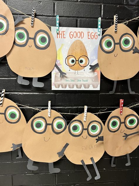 Story Ideas For Preschoolers, Kindergarten Books And Crafts, Prek Book Crafts, The Good Egg Preschool Activities, The Good Egg Book Activities Preschool, Books With Activities Kindergarten, 1st Grade Book And Craft, Kindergarten Book Crafts, Preschool Book And Craft Ideas