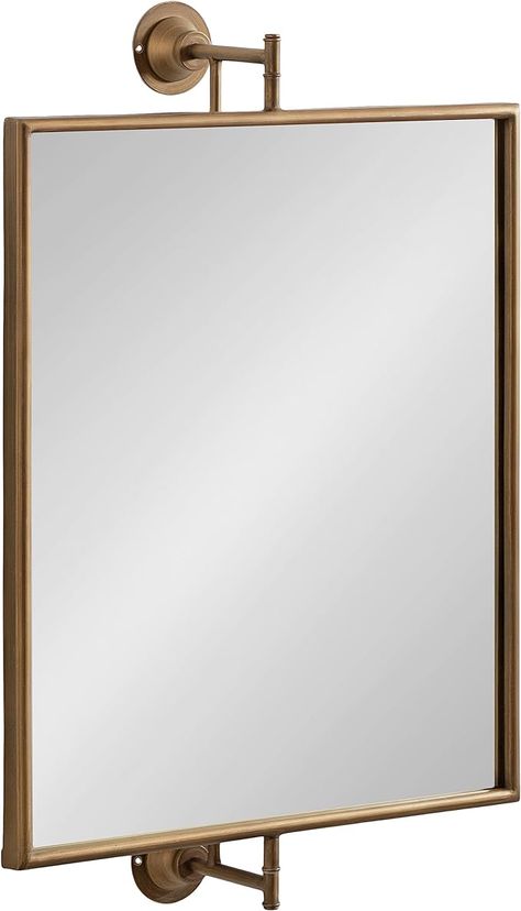 Amazon.com : Kate and Laurel Darbridge Traditional Rectangle Pivot Mirror, 20 x 31, Gold, Vintage Adjustable Rectangular Bathroom Wall Mirror Horizontal or Vertical : Beauty & Personal Care Pivot Mirror, Bathroom Wall Mirror, Rectangular Bathroom, Mirror Wall Bathroom, Rectangle Mirror, Bathroom Wall, Wall Mirror, Gold Frame, Antique Gold