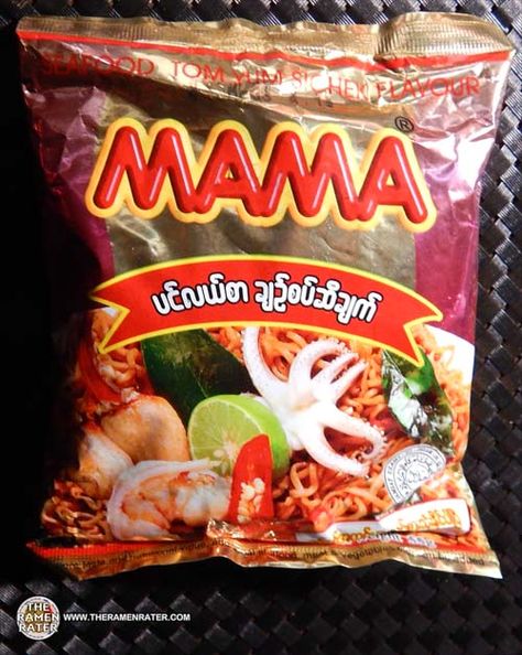 #1902: Mama Seafood Tom Yum Sichek Flavour - The Ramen Rater reviews a stir noodle from Myanmar Persian Beef Stew, Mama Noodles, Mexican Plates, Myanmar Flag, Juicy Hamburgers, Pad Thai Noodles, Tom Yum, Mini Things, What To Cook