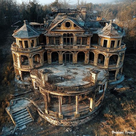 Huge Mansion, Goth Architecture, House Abandoned, Victorian House Plans, Old Victorian Homes, Creepy Houses, Abandoned Mansion, Old Abandoned Houses, Abandoned Things