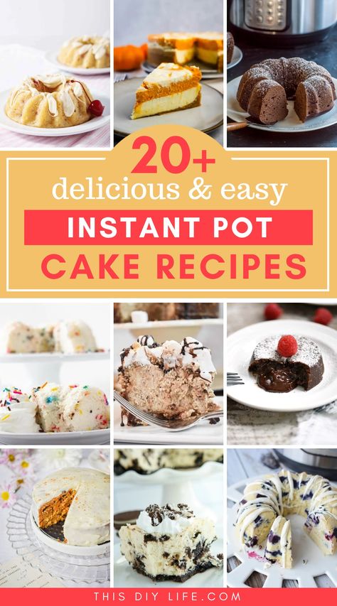 Instant Pot Bundt Cake, Instant Pot Cake Recipes, Cake Recipes Cheesecake, Instant Pot Cake, Cheesecake Instant Pot, Instant Pot Dessert Recipes, Instant Pot Cake Recipe, Pressure Cooker Cake, Instant Pot Dessert