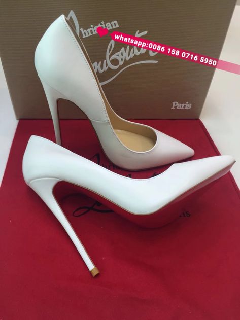 Christian Louboutin shoes heels white shoes pigalle White Red Bottom Heels, White So Kate Louboutin, White Louboutin Sandals, White Louboutin, Christian Louboutin White Heels, Louboutin Shoes Heels, White High Heels, Louboutin Heels, Cute Shoes Heels