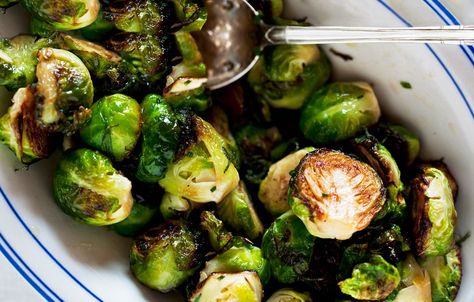 Brussels Sprouts with Maple Syrup - Bon Appétit I'll make this with a little smoked bacon, and I'll use Trader Joes prepared Brussels sprouts to start. Maple Brussel Sprouts, Sprouts Recipes, Maple Syrup Recipes, Salt Pork, Vegan Recipes Videos, Sprout Recipes, Brussels Sprouts Recipe, Syrup Recipe, Veggie Sides