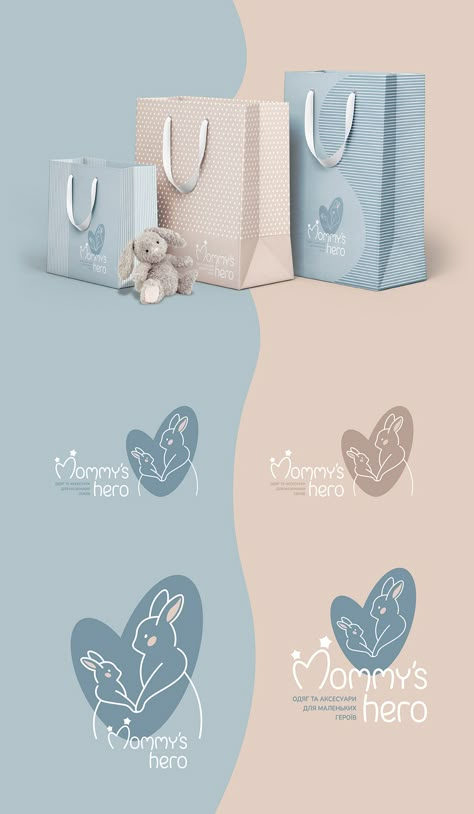 Baby Brand Logo Design, Baby Branding Packaging, Baby Brand Identity, Baby Shop Logo, Baby Logo Branding, Baby Store Display, Bunny Icon, Kids Branding Design, Ideas For Boutique