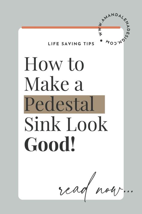 Is your pedestal sink not quite living up to its full potential? Discover the secrets on how to make a pedestal sink look better, as well as how to give your powder room a complete makeover. With our expert tips and tricks, you'll be able to transform your space into the stylish and sophisticated bathroom experience you've always dreamed of. Don't miss out - read this blog post if you have a pedestal sink in your home. Pedestal Sink Bathroom Decor, Pedestal Sink Makeover, Powder Room Ideas Pedestal Sink, Bathroom Pedestal Sink Ideas, Pedestal Sink Bathroom Ideas, Pedistal Sink, Pedastal Sink, Modern Farmhouse Powder Room, Pedestal Sink Powder Room