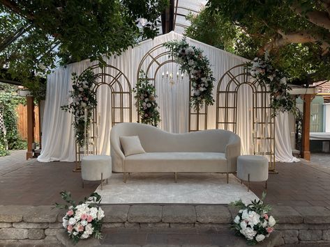 Wedding Backdrop in a greenhouse Wedding Sofa, Jewelry Photography Styling, Photography Styling, Wedding Stage, Jewelry Photography, Wedding Backdrop, Luxury Wedding, Fashion Photography, Sofa