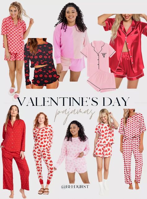 The perfect pajamas for Valentine’s Day and after! Some of these are for amazon if you’re needing them asap! LINKED BELOW Galentines Party Pjs, Pink Pajama Set, Pink Pajama, Galentines Party, Pink And Red, Pajama Sets, Date Night Outfit, Pajama Set, Date Night