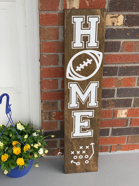 Excited to share this item from my #etsy shop: Football Porch Sign - Porch Signs - Porch Sign - Welcome Sign - Football Sign - Wooden Porch Sign Football Crafts, Etsy Halloween, Football Signs, Wooden Porch, Football Decorations, Wooden Welcome Signs, Front Porch Signs, Signs Diy, Porch Welcome Sign