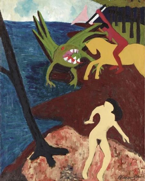 Bob Thompson, St George And The Dragon, Painting Space, Saint George And The Dragon, Finnish Art, Expressionist Artists, University Of Louisville, Boston University, Robert Louis