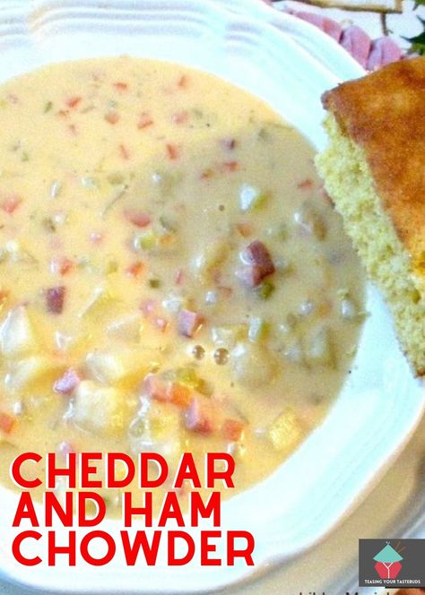 Ham Chowder, Soup Weather, Ham Potato, Homemade Comfort Food, Diy Easy Recipes, Chowder Soup, Ham Soup, Food Contest, Prize Winning