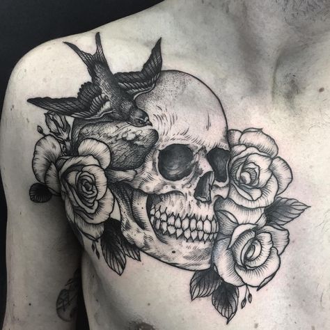 “Skull and roses on the chest done on @davidfisher29 done @blacklotusta2 cheers pal henbotattoo@gmail.com #blackworkerssubmission #uktta…” Skull And Roses, Tattoo Photography, B Tattoo, Top Tattoos, Tattoo Art Drawings, Skull Tattoos, Rose Art, Chest Tattoo, Blackwork Tattoo