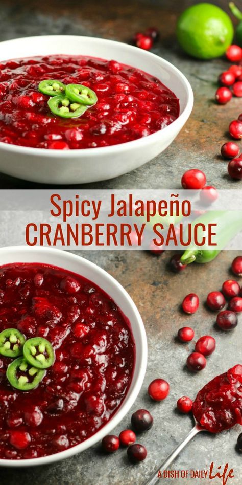 Spicy Cranberry Sauce, Cranberry Jalapeño, Fresh Cranberry Sauce, Jalapeno Sauce, Thanksgiving 2022, Cranberry Sauce Recipe, Cranberry Sauce Homemade, Thanksgiving Side, Sweet Tart