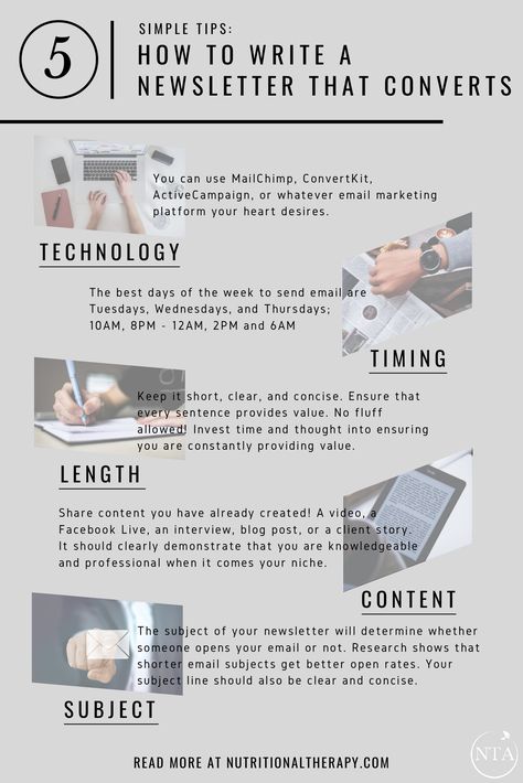 Does the idea of writing a newsletter scare you? We break down the complexities and give you simple tips on how to write a newsletter that converts!  newsletter layout, newsletter ideas, mailchimp newsletter, build email list, email campaign, email marketing, email inspiration How To Start An Email Newsletter, Canva Newsletter Ideas, How To Write A Newsletter, Author Newsletter Ideas, Community Newsletter Ideas, Simple Newsletter Design, Jewellery Newsletter, Email Marketing Design Newsletter Templates, Email Newsletter Design Layout