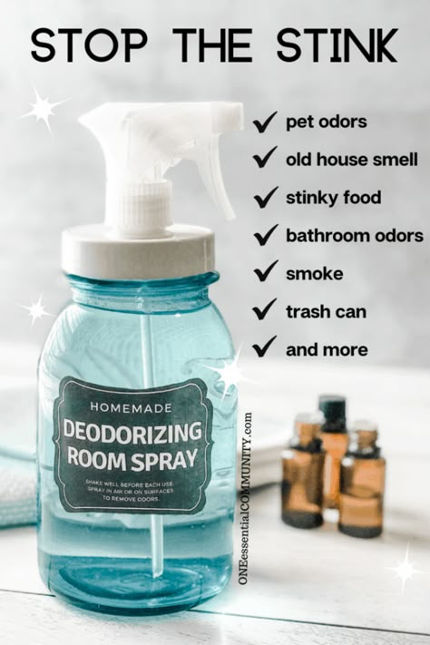 Natural Bathroom Deodorizer, Room Deodorizer Essential Oils, Cleaning With Essential Oils Recipes, Diy Pet Odor Eliminator Spray, Fresh Laundry Essential Oil Blend, Essential Oil Storage Ideas Diy, Essential Oil Plant Spray, Room Spray With Essential Oils, Essential Oil Room Spray