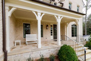 Farmhouse Porch Columns, Porch Corbels, Landscaping Front Porch, Front Porch Design Ideas, Front Porch Posts, Front Porch Columns, Porch Brackets, Porch Kits, Porch Design Ideas