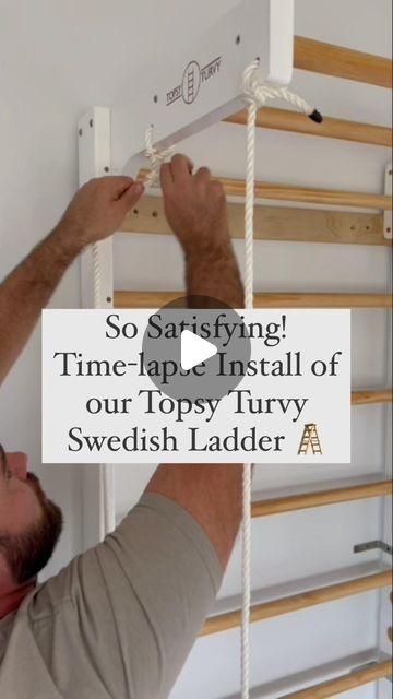 TOPSY TURVY - Swedish Ladders/Indoor Playgyms on Instagram: "As requested by many of you, here’s a time-lapse video of the installation process for our @topsy_turvy_nz Swedish Ladder 😍 #smallbusinessnz #kiwibusiness #indoorplaygroundnz #playgroundnz #kidsfurniture #swedishladder #homegym #wallbars #montessori #montessoriathome #piklertriangle #gymnasticsnz #balletnz #dancenz #playnz #physicaltraining #climbingwall #toddler #openendedplay #nztoddler #nzkids #woodentoysnz #montessorinz #nzhomeschooling #nzmum #nzmumsinbusiness #mum2mum #kiwimums #mumswhoplay #nzmums" Diy Swedish Wall Ladder, Swedish Ladder Diy, Diy Swedish Ladder, Kids Indoor Gym, Swedish Ladder, Wall Ladder, Pikler Triangle, Diy Ladder, Kids' Furniture