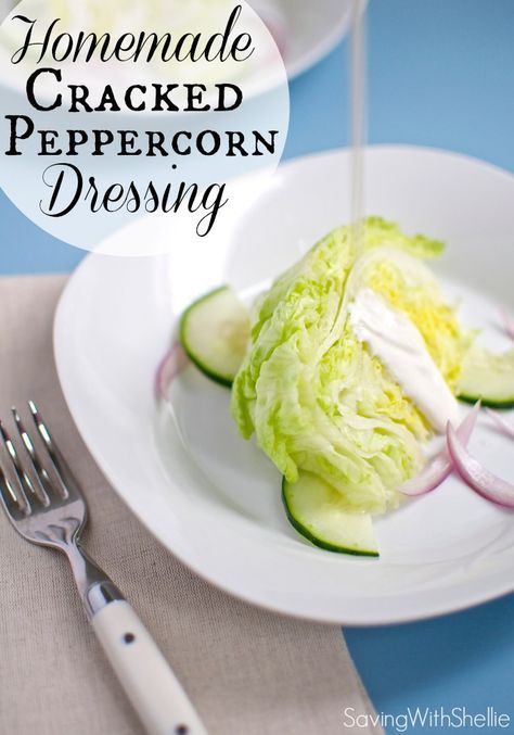 Fresh, yummy Homemade Cracked Peppercorn Salad Dressing. Why buy it when you can make your own with 5 ingredients. Peppercorn Salad Dressing Recipe, Super Salads, Salad Dressing Recipe, Homemade Salads, Homemade Salad Dressing, Think Food, Food Trays, Salad Dressing Recipes, Salad Bar